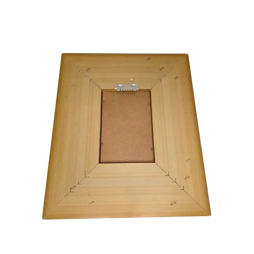 Antique Gold Textured Picture Frame With Ribbed Inner Design & Beveled Glass Ins
